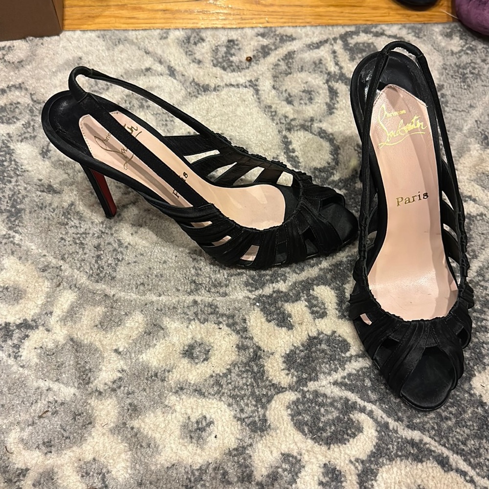 Christian Louboutin Black Strappy Heels
